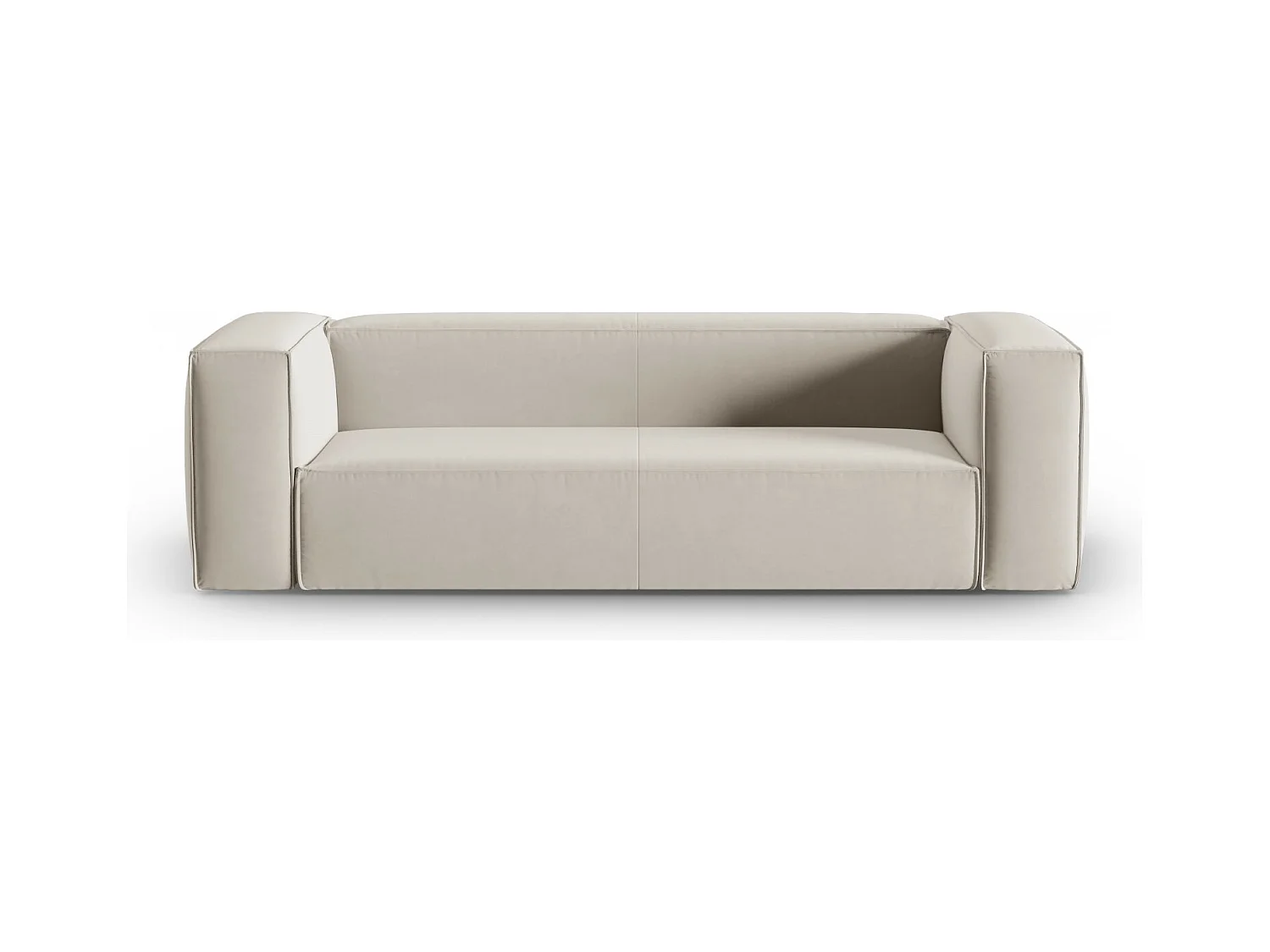 Cosmopolitan Design - Canapé "Mackay" 4 places en velours écru - 230x94x73cm