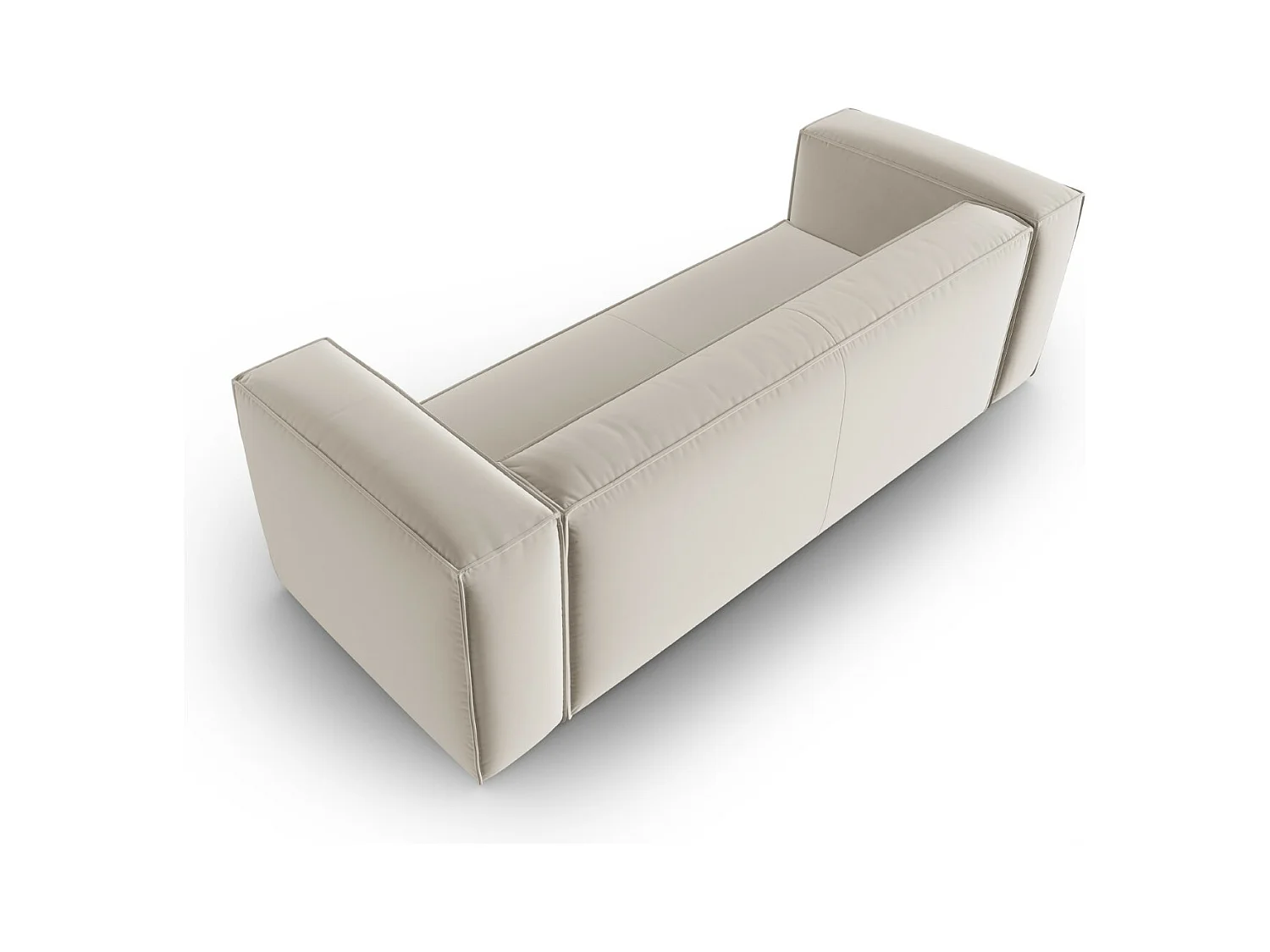 Cosmopolitan Design - 4-Sitzer Sofa "Mackay" aus Samt Ecru - 230x94x73cm
