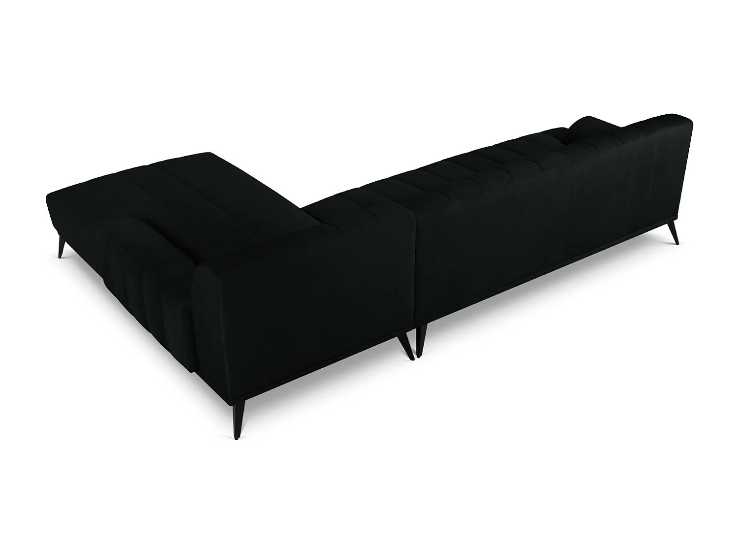 CXL by Christian Lacroix - Rechter hoekbank "Rita" 5 zitplaatsen, Flueel, Zwart - 289x185x77cm