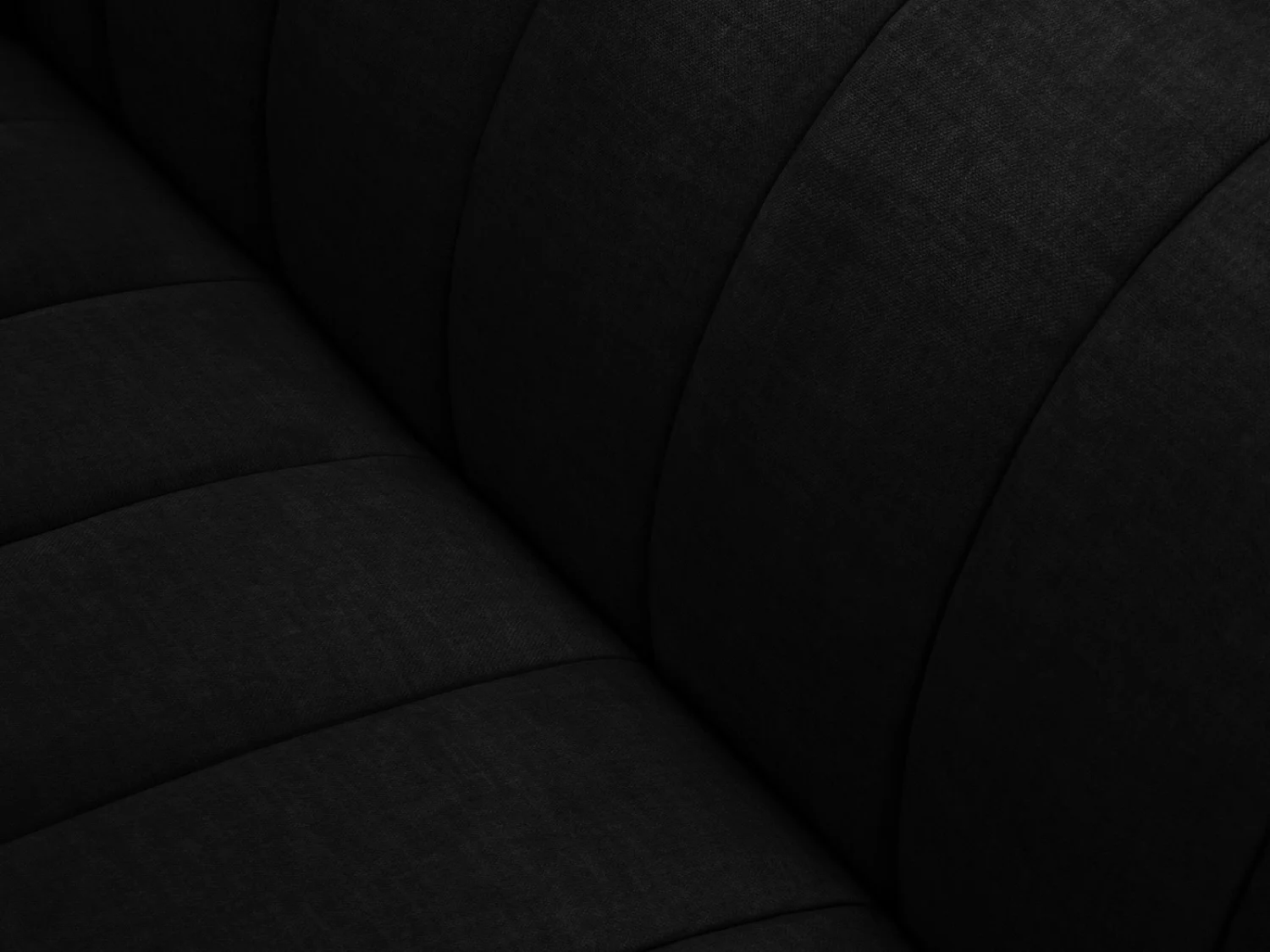 CXL by Christian Lacroix - Rechter hoekbank "Rita" 5 zitplaatsen, Flueel, Zwart - 289x185x77cm