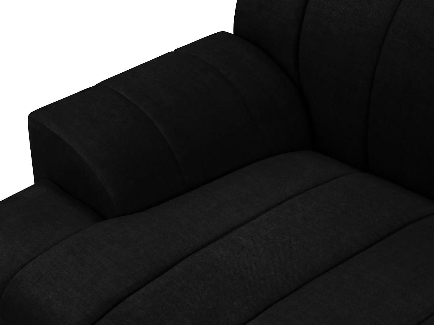 CXL by Christian Lacroix - Rechter hoekbank "Rita" 5 zitplaatsen, Flueel, Zwart - 289x185x77cm