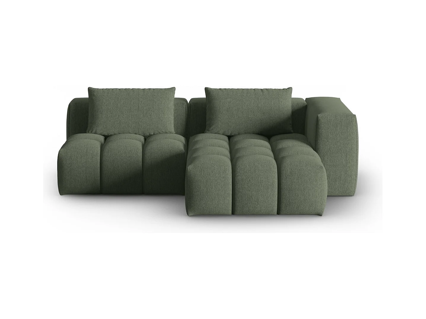 CXL by Christian Lacroix - Modulaire hoekbank rechts "Lorella" 3 zitplaatsen, Structurele stof, donker olijfgroen - 205x145x70cm