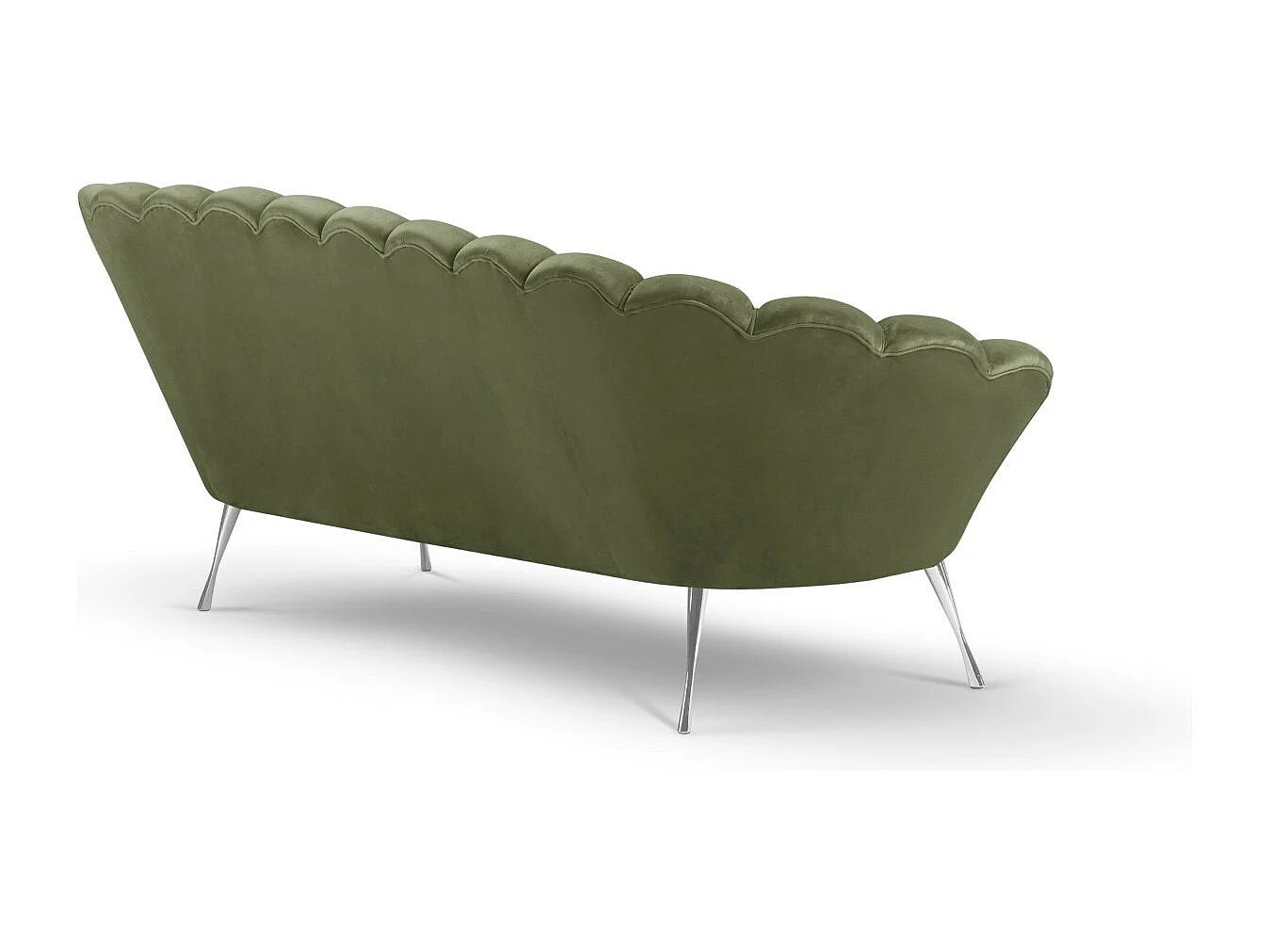 Cosmopolitan Design - Canapé "Kingston" 3 places en velours vert - 224x95x85cm