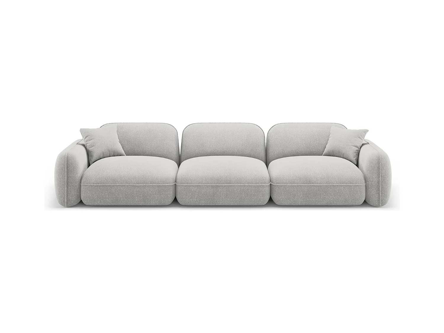 CXL by Christian Lacroix - Modulaire bank "Lucien" 4 zitplaatsen, Flueel, Lichtgrijs - 320x90x70cm