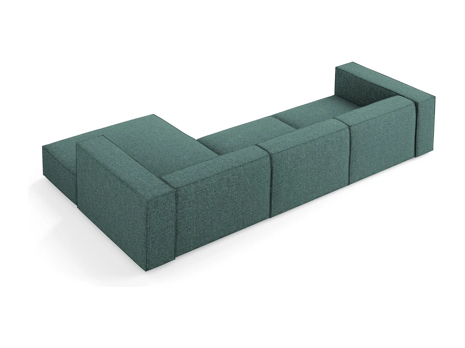 Cosmopolitan Design - Sofá esquinero derecho "Arendal" 4 plazas de tejido chenilla petróleo - 284x166x70cm