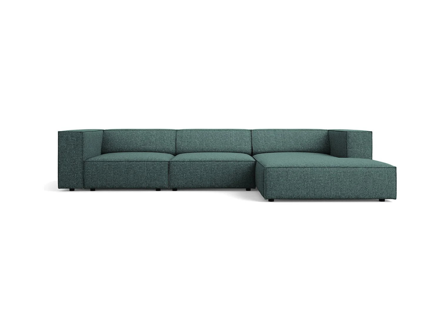 Cosmopolitan Design - 4-Sitzer Ecksofa rechts "Arendal" aus Chenille-Stoff petrol - 284x166x70cm