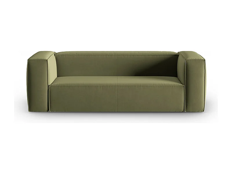 Cosmopolitan Design - 3-Sitzer Sofa "Mackay" aus Samt hellgrün - 200x94x73cm