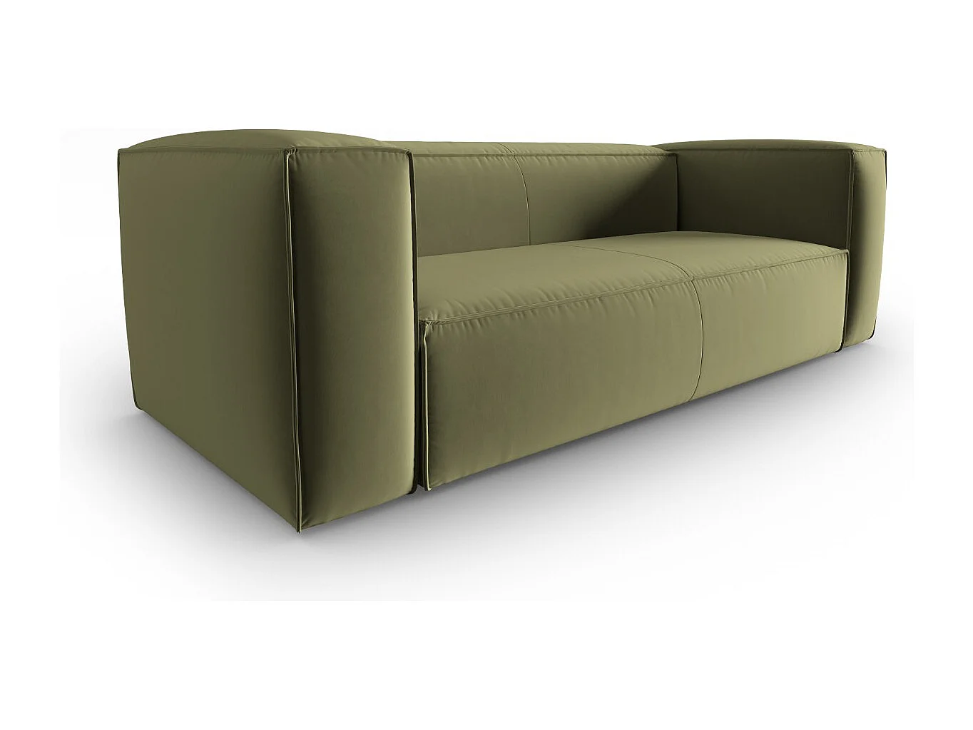 Cosmopolitan Design - 3-Sitzer Sofa "Mackay" aus Samt hellgrün - 200x94x73cm
