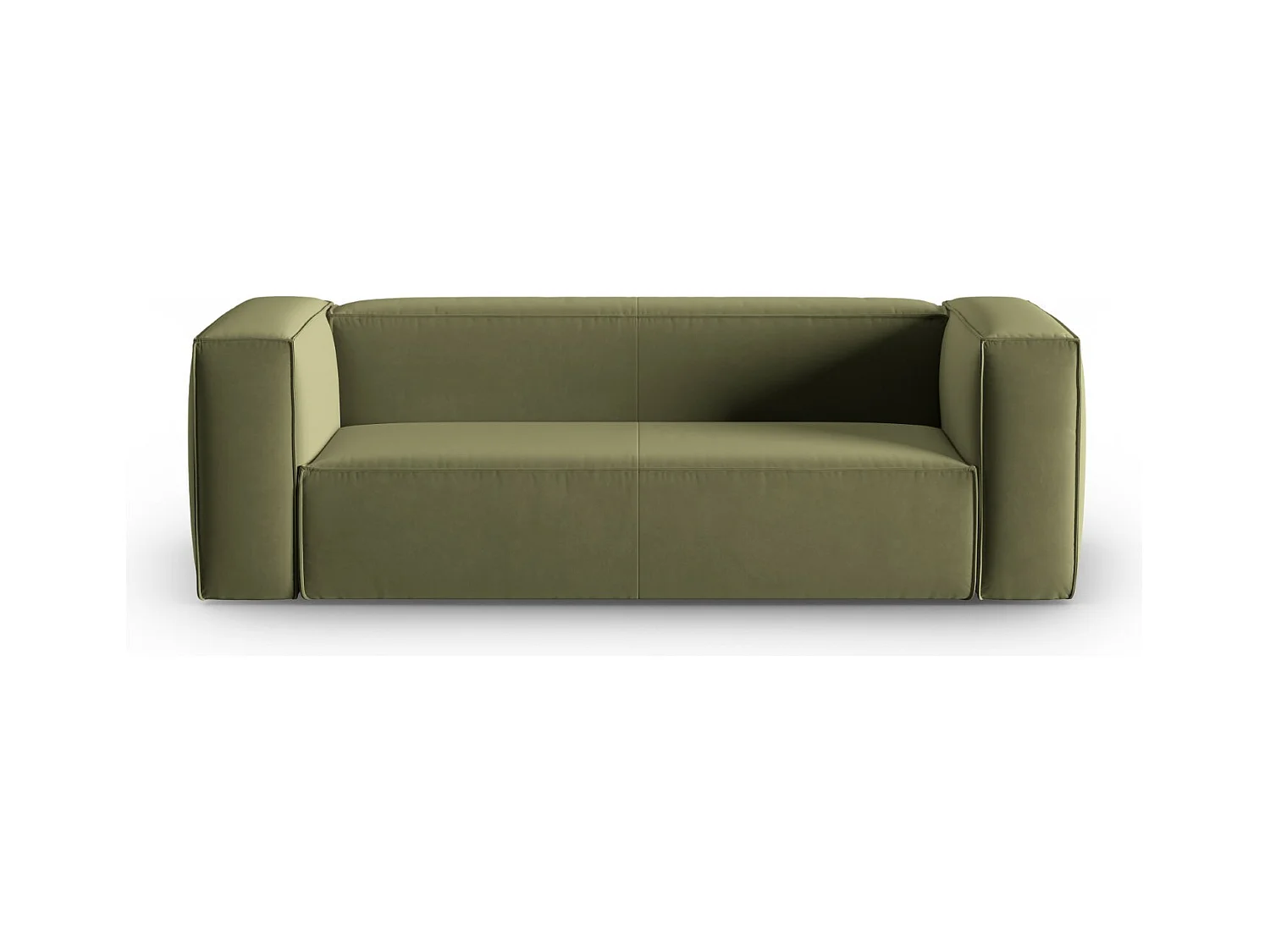 Cosmopolitan Design - Canapé "Mackay" 3 places en velours vert clair - 200x94x73cm