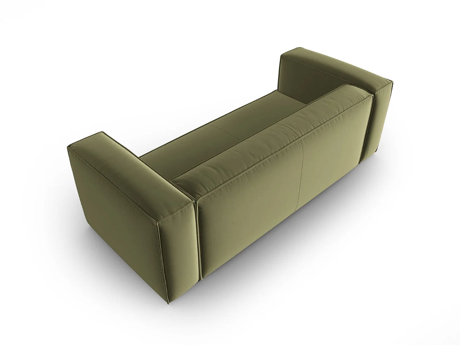 Cosmopolitan Design - Canapé "Mackay" 3 places en velours vert clair - 200x94x73cm