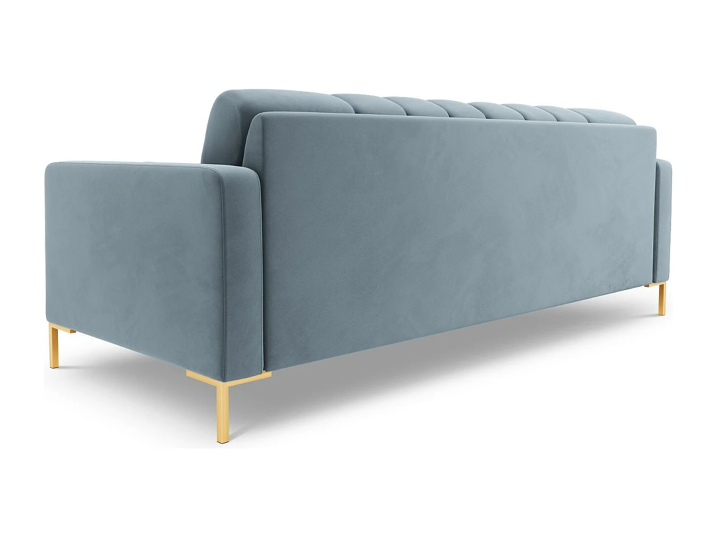 Cosmopolitan Design - Canapé "Bali" 3 places en velours bleu clair - 177x92x75cm