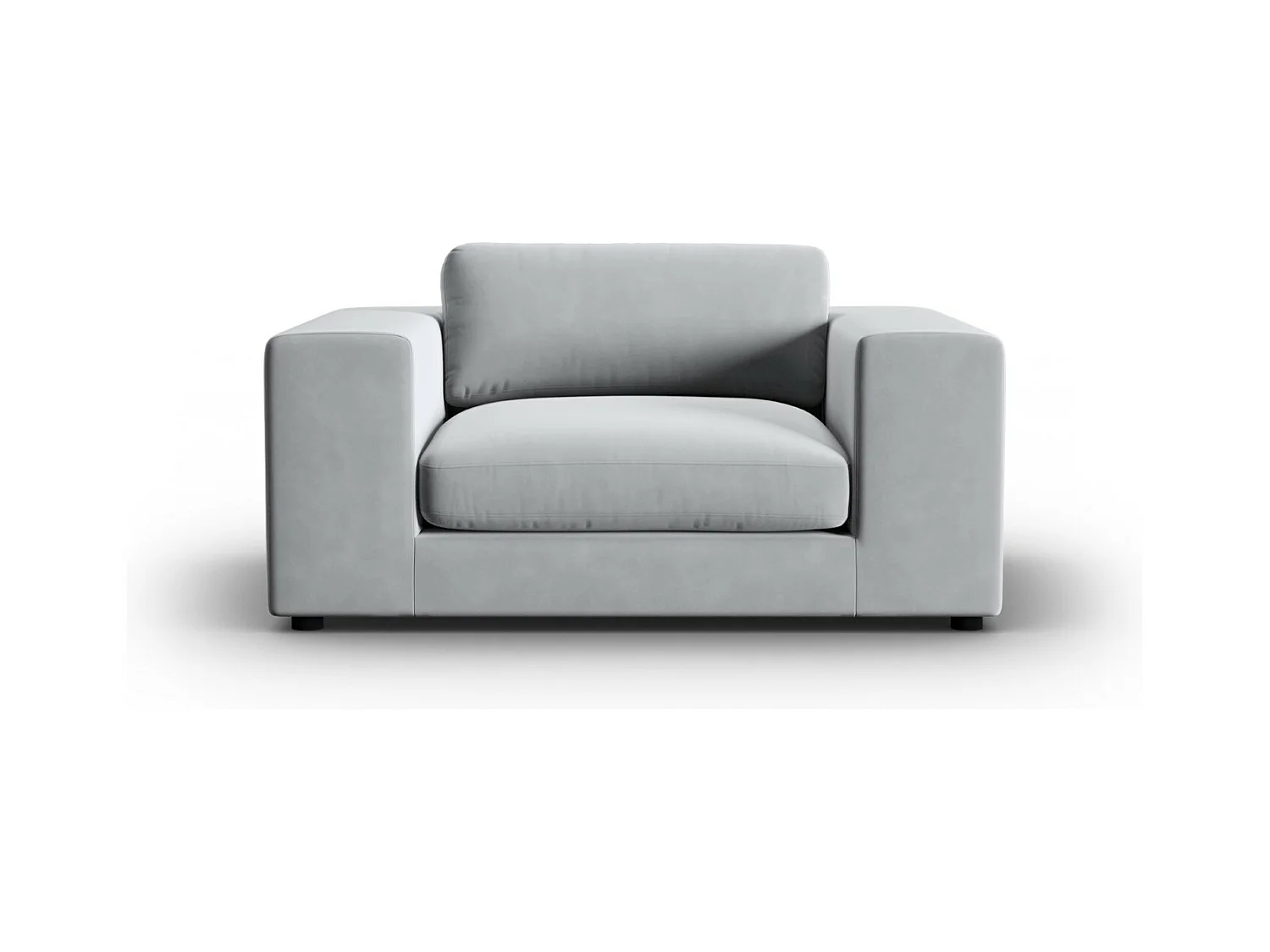 CXL by Christian Lacroix - Canapé "Tendance" 1,5 place en velours gris clair - 156x122x72cm