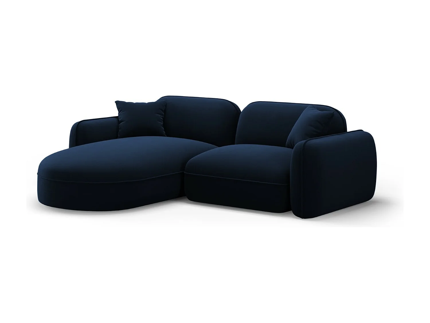 CXL by Christian Lacroix - Sofá esquinero modular izquierdo "Lucien" 3 plazas de terciopelo azul regio - 230x165x70cm