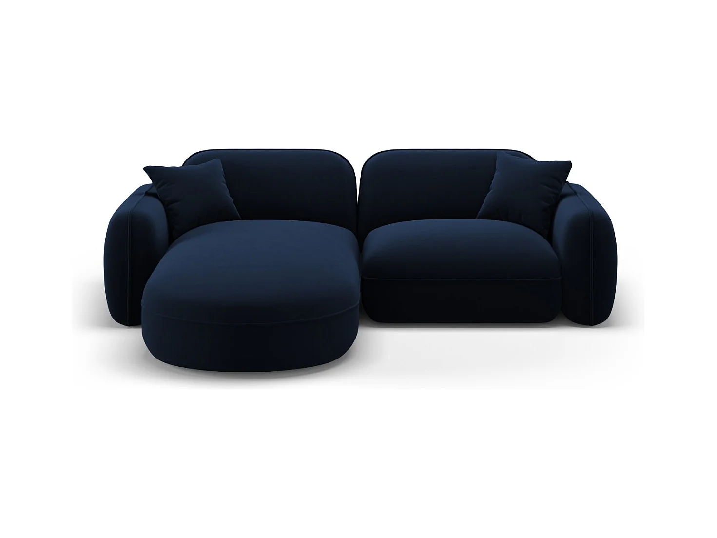 CXL by Christian Lacroix - Canapé d'angle gauche modulable "Lucien" 3 places en velours bleu roi - 230x165x70cm