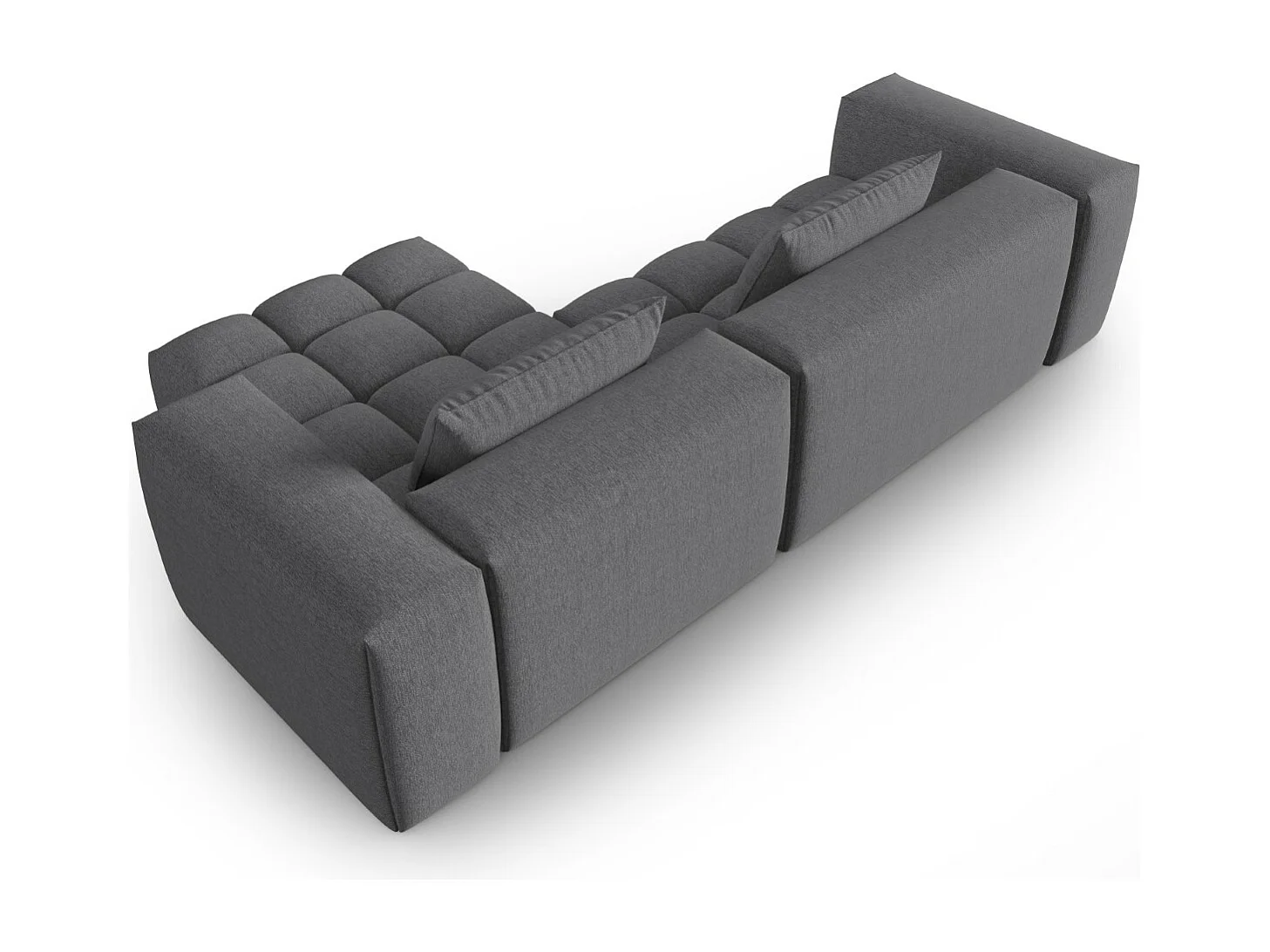 CXL by Christian Lacroix - 3-Sitzer modulares Ecksofa rechts "Lorella" Sitzer aus strukturiertem Stoff grau - 260x145x70cm