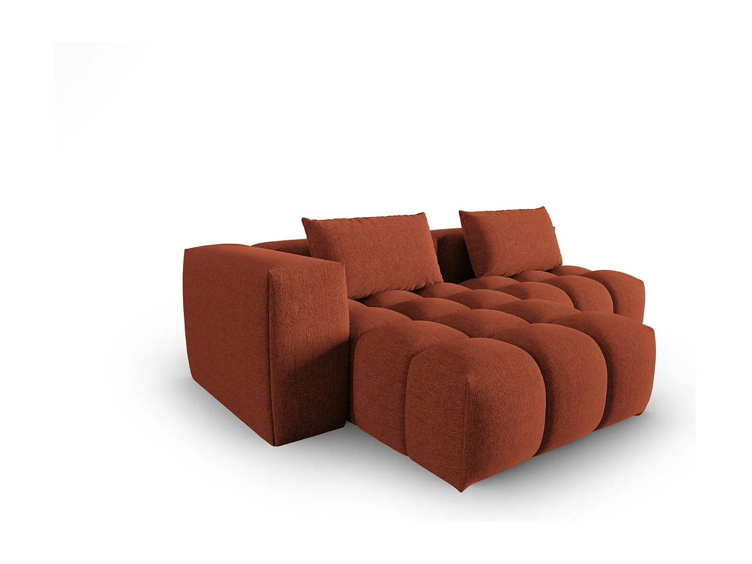 CXL by Christian Lacroix - Modulaire hoekbank links "Lorella" 3 zitplaatsen, Structurele stof, Koraal - 205x145x70cm