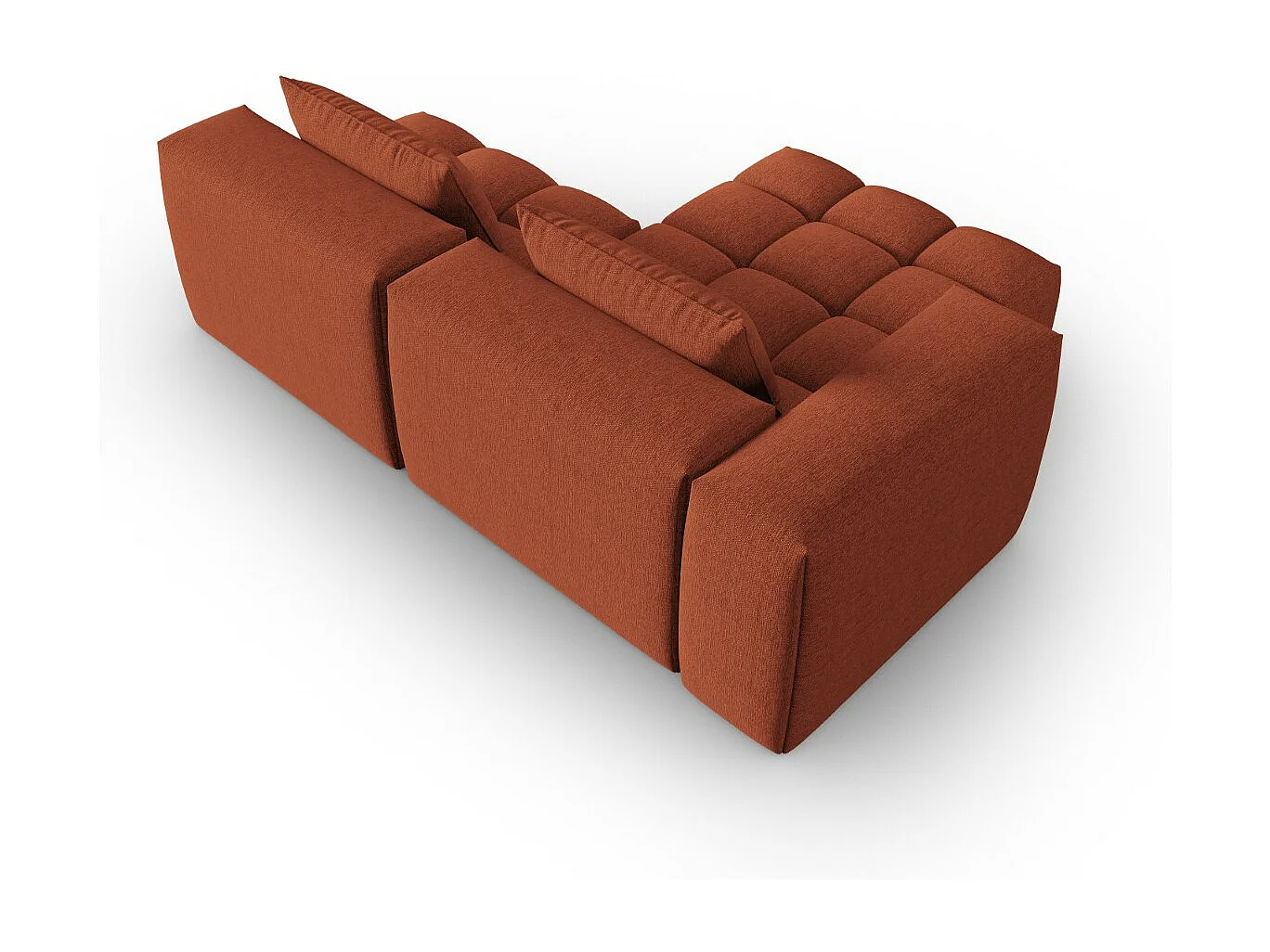 CXL by Christian Lacroix - Modulaire hoekbank links "Lorella" 3 zitplaatsen, Structurele stof, Koraal - 205x145x70cm