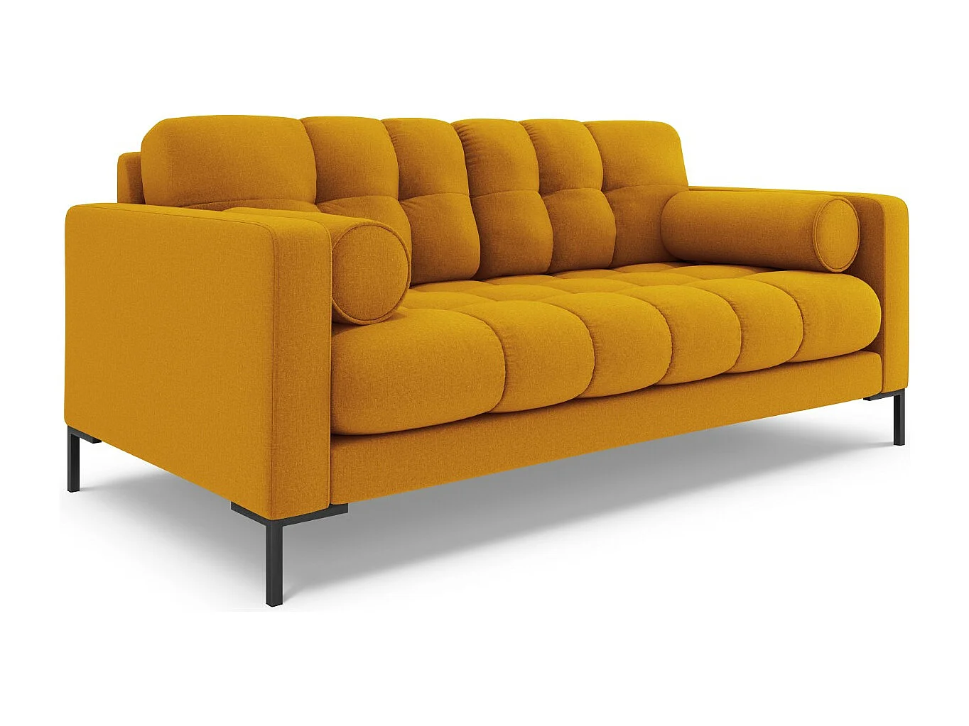 Cosmopolitan Design - Bank "Bali" 3 zitplaatsen, Structurele stof, GEEL - 177x92x75cm