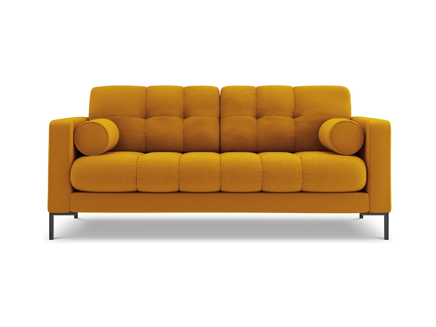 Cosmopolitan Design - Bank "Bali" 3 zitplaatsen, Structurele stof, GEEL - 177x92x75cm