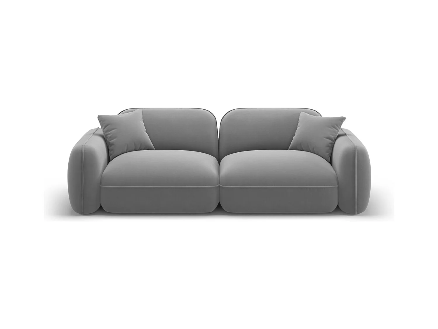 CXL by Christian Lacroix - Canapé modulable "Lucien" 3 places en velours gris clair - 230x90x70cm
