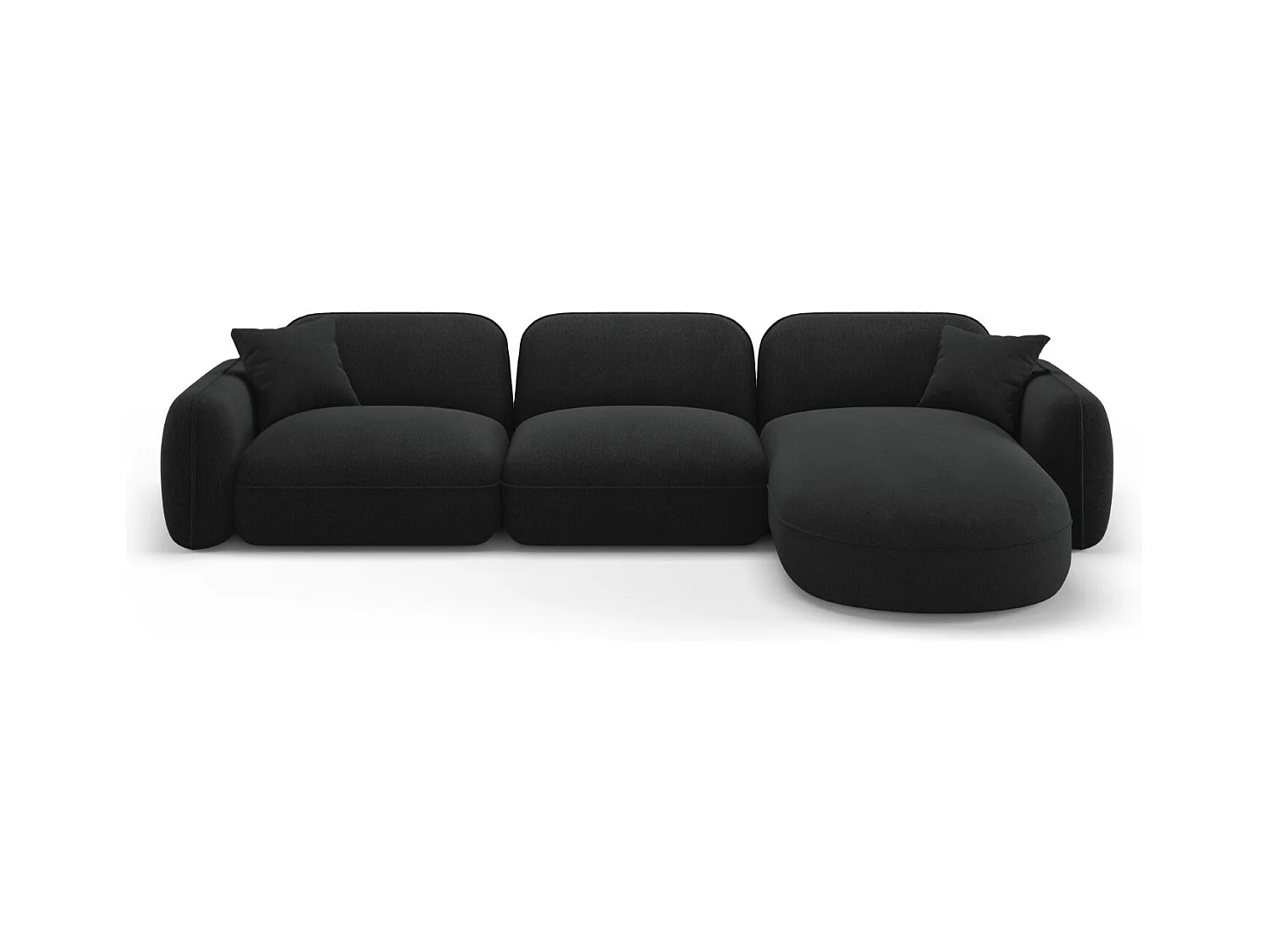 CXL by Christian Lacroix - Modulaire hoekbank rechts "Lucien" 4 zitplaatsen, Flueel, Antraciet - 320x165x70cm
