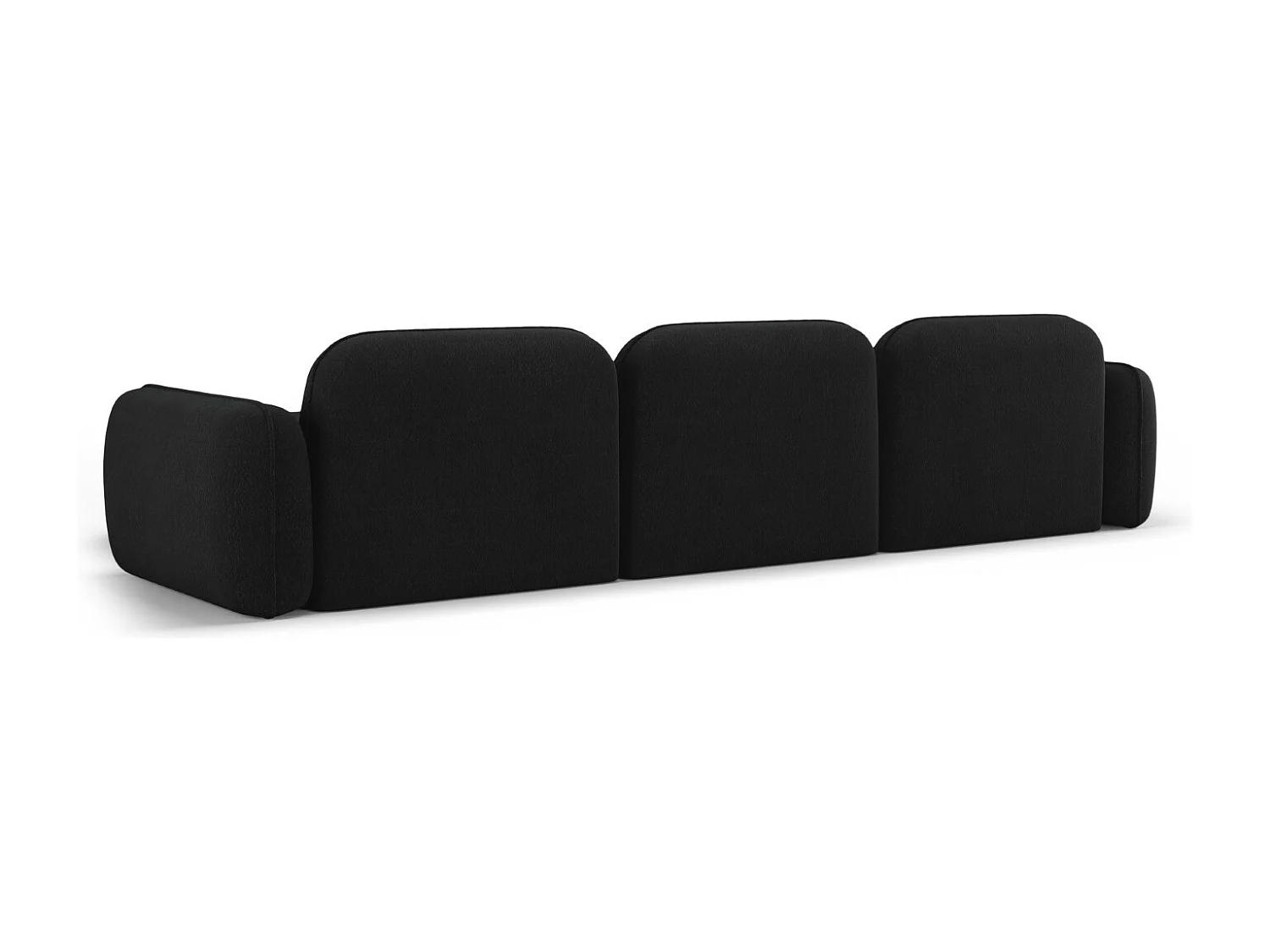 CXL by Christian Lacroix - Canapé d'angle droit modulable "Lucien" 4 places en velours anthracite - 320x165x70cm