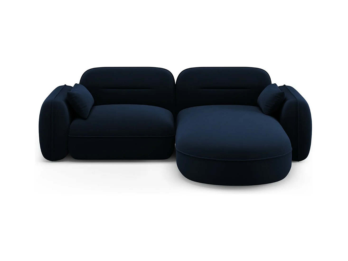 Cosmopolitan Design - Modulaire hoekbank rechts "Sydney" 3 zitplaatsen, Flueel, Koningsblauw - 230x165x70cm