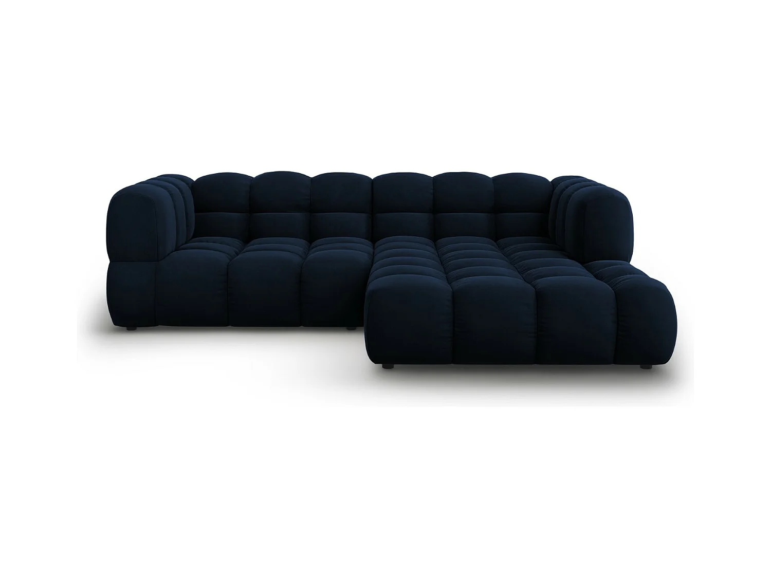 Cosmopolitan Design - Canapé d'angle droit modulable "Sky" 3 places en velours bleu roi - 244x162x75cm