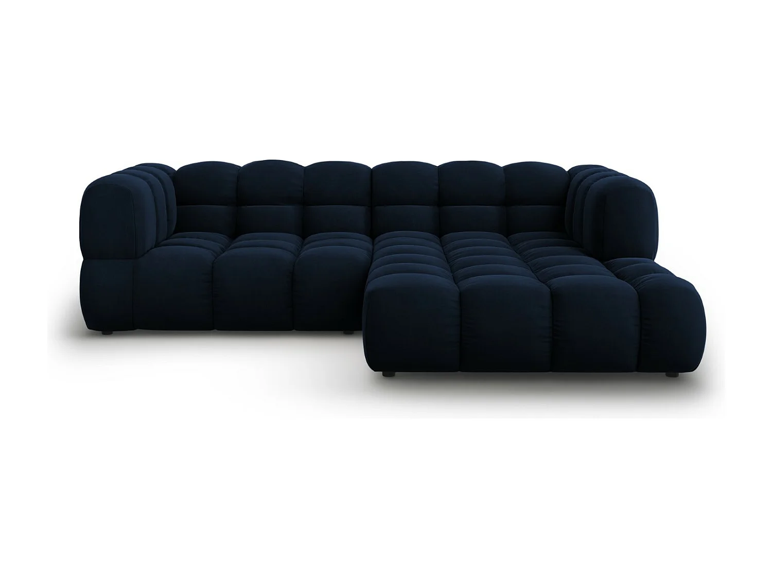 Cosmopolitan Design - Canapé d'angle droit modulable "Sky" 3 places en velours bleu roi - 244x162x75cm