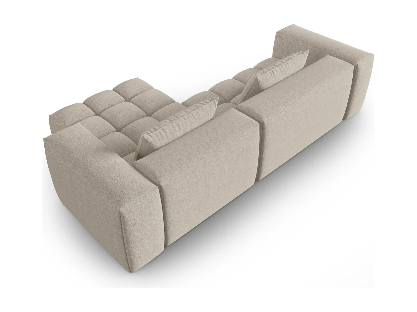 CXL by Christian Lacroix - 3-Sitzer modulares Ecksofa rechts "Lorella" Sitzer aus strukturiertem Stoff sand - 260x145x70cm