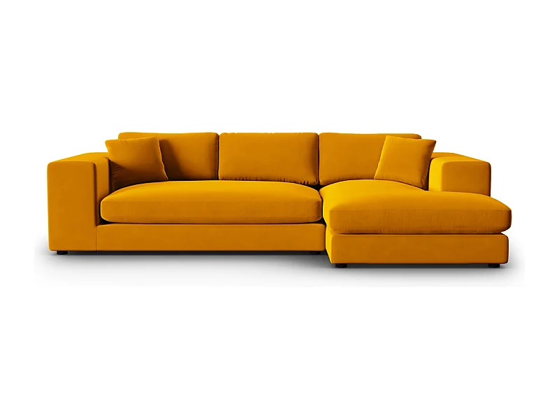 CXL by Christian Lacroix - Rechter hoekbank "Tendance" 5 zitplaatsen, Flueel, Goud - 282x174x72cm