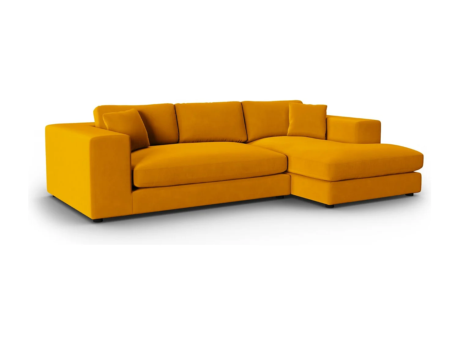 CXL by Christian Lacroix - 5-Sitzer Ecksofa rechts "Tendance" Sitzer aus Samt gold - 282x174x72cm