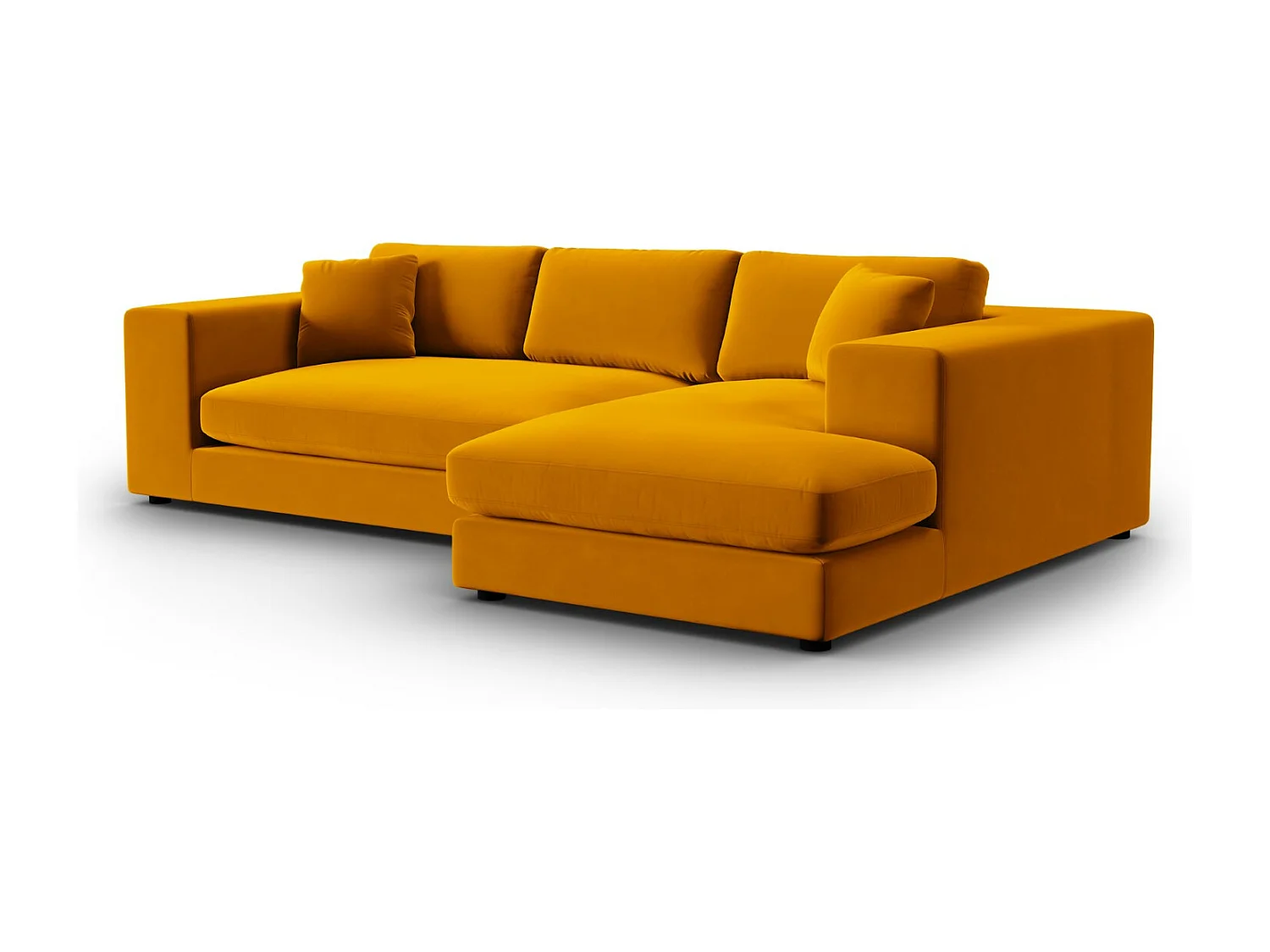 CXL by Christian Lacroix - 5-Sitzer Ecksofa rechts "Tendance" Sitzer aus Samt gold - 282x174x72cm