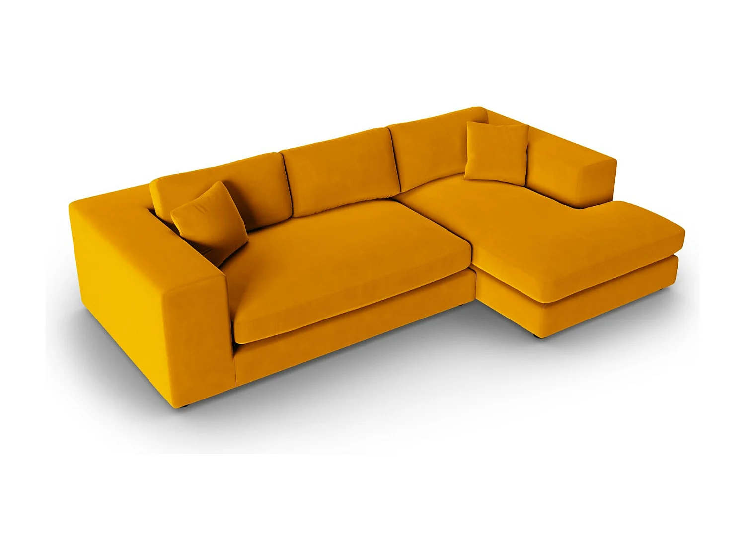 CXL by Christian Lacroix - 5-Sitzer Ecksofa rechts "Tendance" Sitzer aus Samt gold - 282x174x72cm