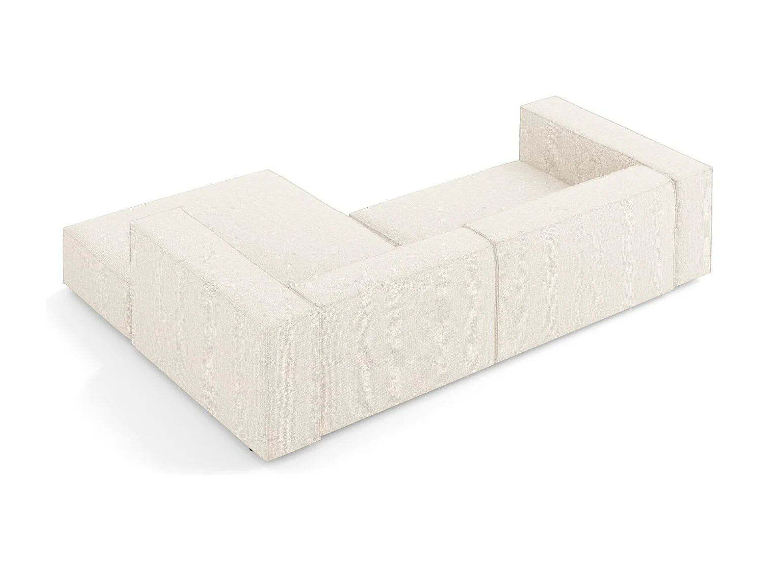 Cosmopolitan Design - Rechter hoekbank "Arendal" 3 zitplaatsen, Chenille, Lichtbeige - 224x166x70cm