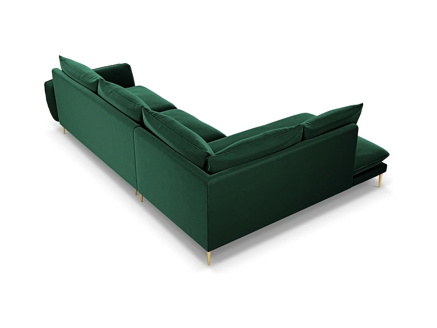 Cosmopolitan Design - Canapé d'angle gauche "Vienna" 6 places en velours vert bouteille - 275x185x95cm