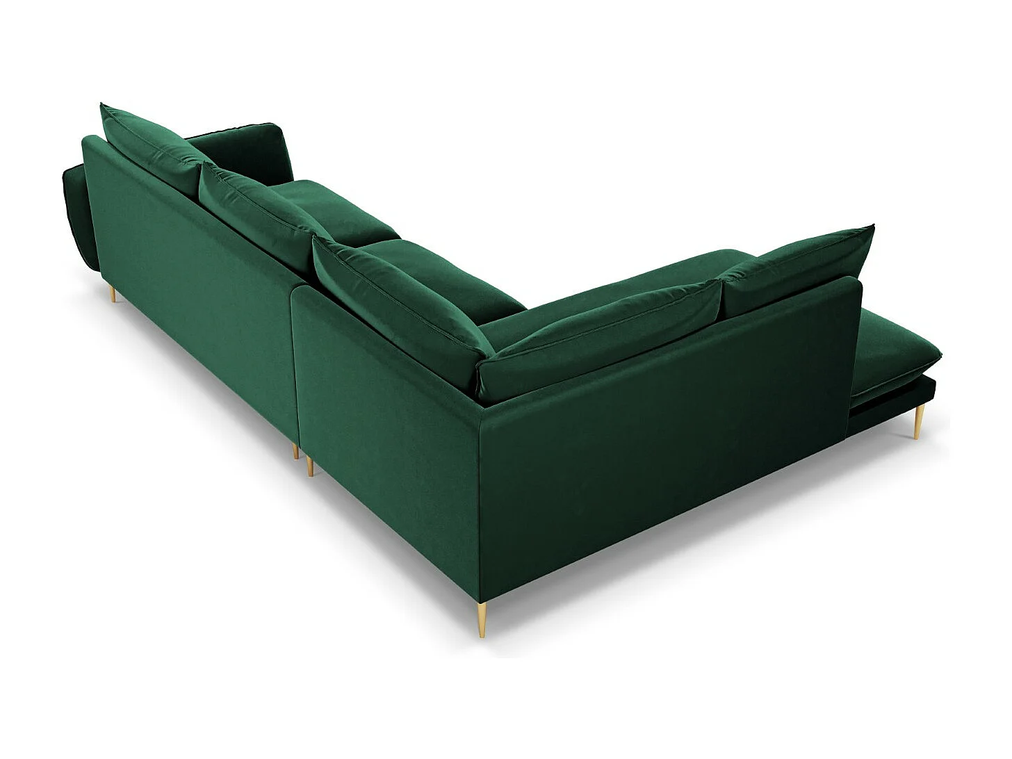 Cosmopolitan Design - Canapé d'angle gauche "Vienna" 6 places en velours vert bouteille - 275x185x95cm