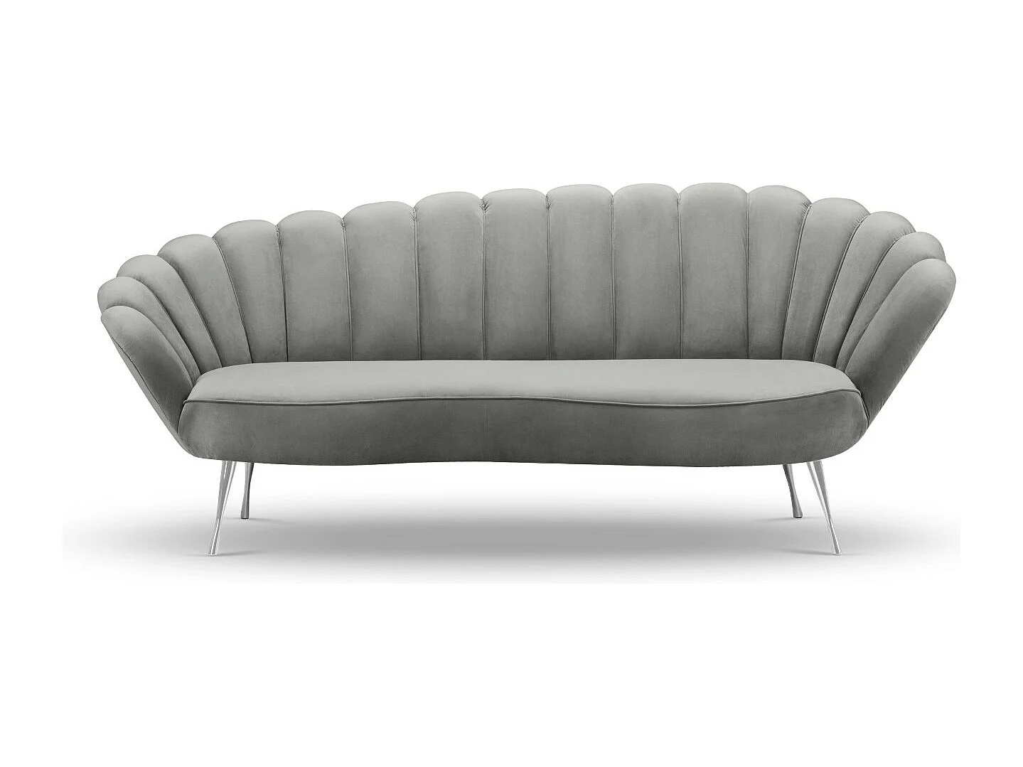 Cosmopolitan Design - Canapé "Kingston" 3 places en velours gris foncé - 224x95x85cm