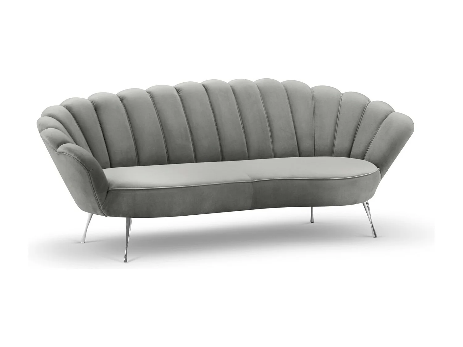 Cosmopolitan Design - Canapé "Kingston" 3 places en velours gris foncé - 224x95x85cm