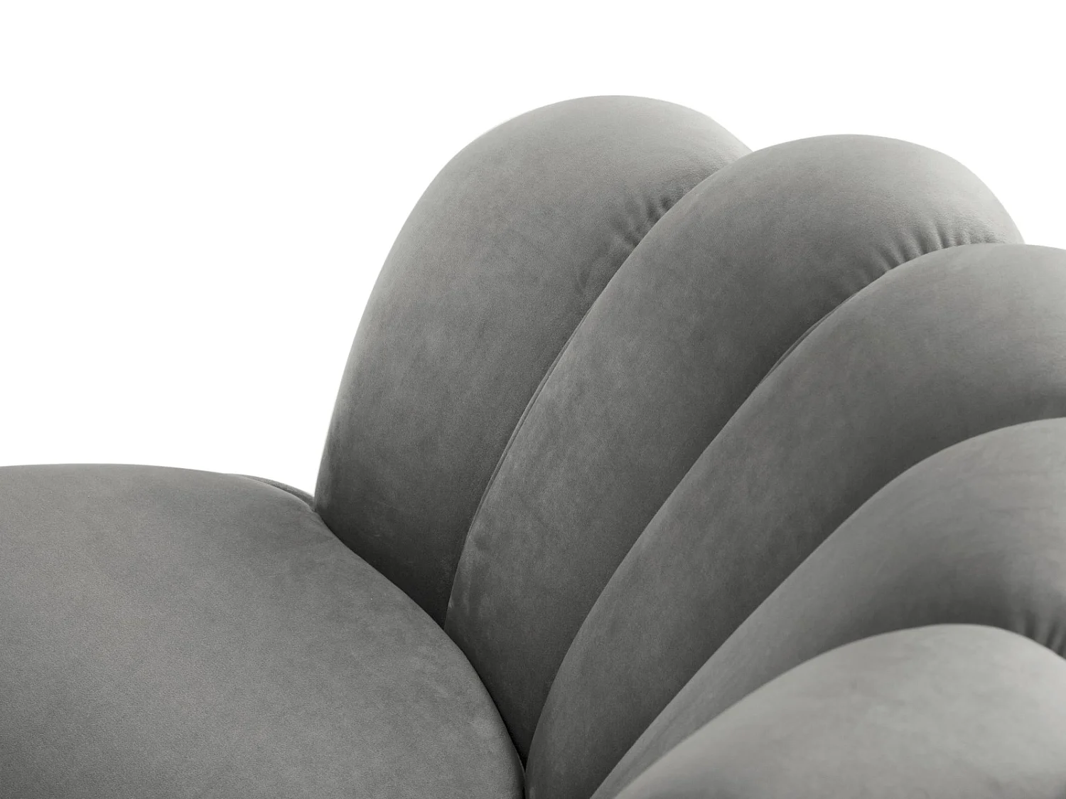 Cosmopolitan Design - Canapé "Kingston" 3 places en velours gris foncé - 224x95x85cm