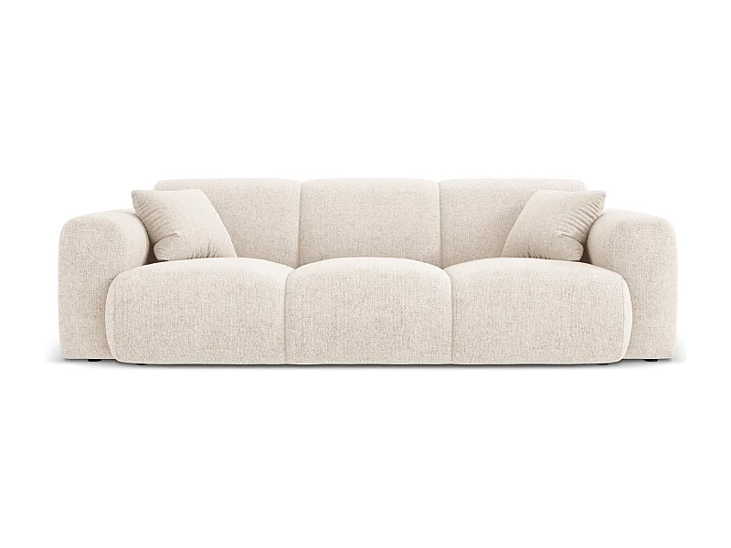 Cosmopolitan Design - Canapé "Nolio" 3 places en chenille beige clair - 235x95x72cm