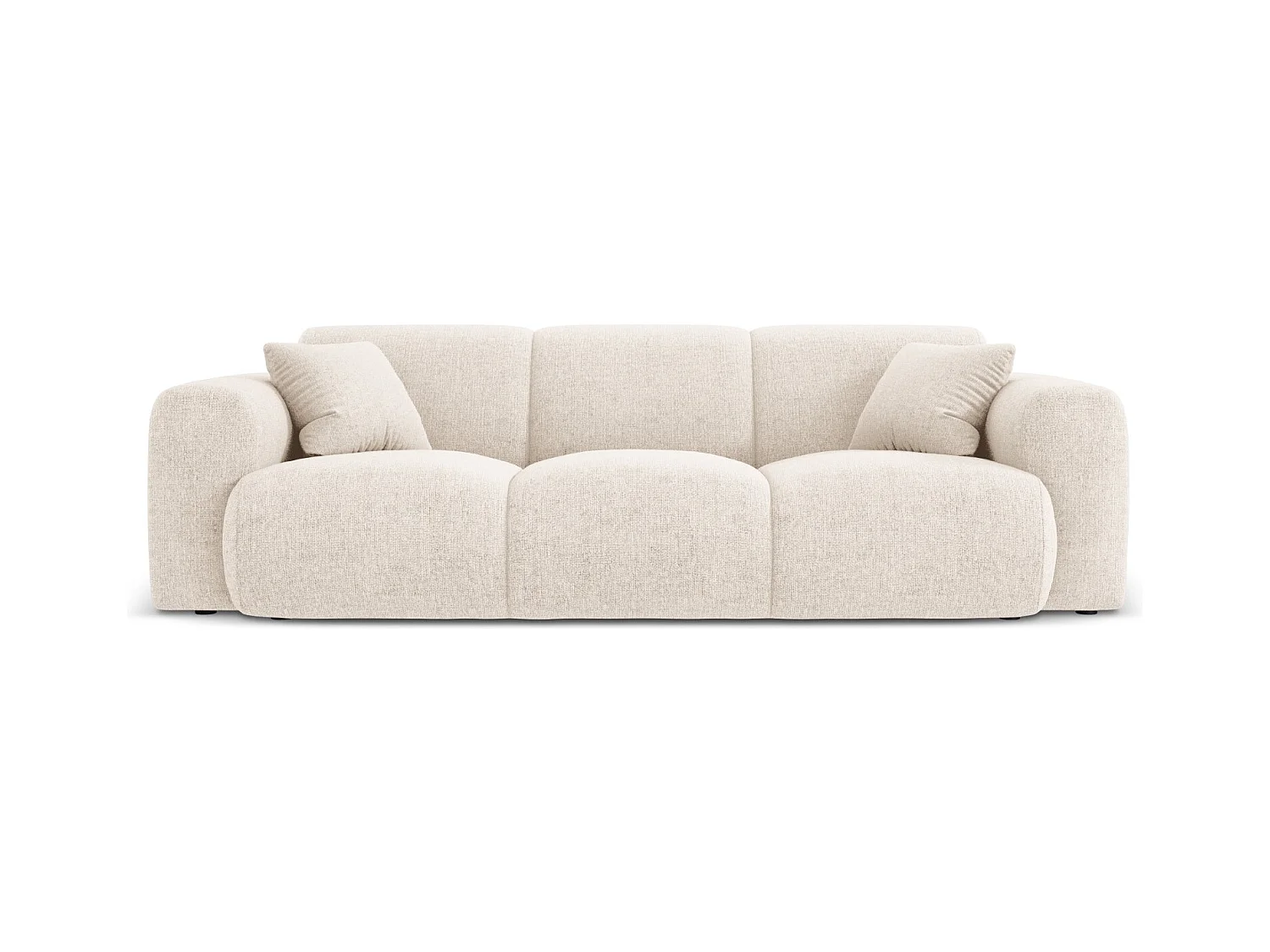 Cosmopolitan Design - Canapé "Nolio" 3 places en chenille beige clair - 235x95x72cm
