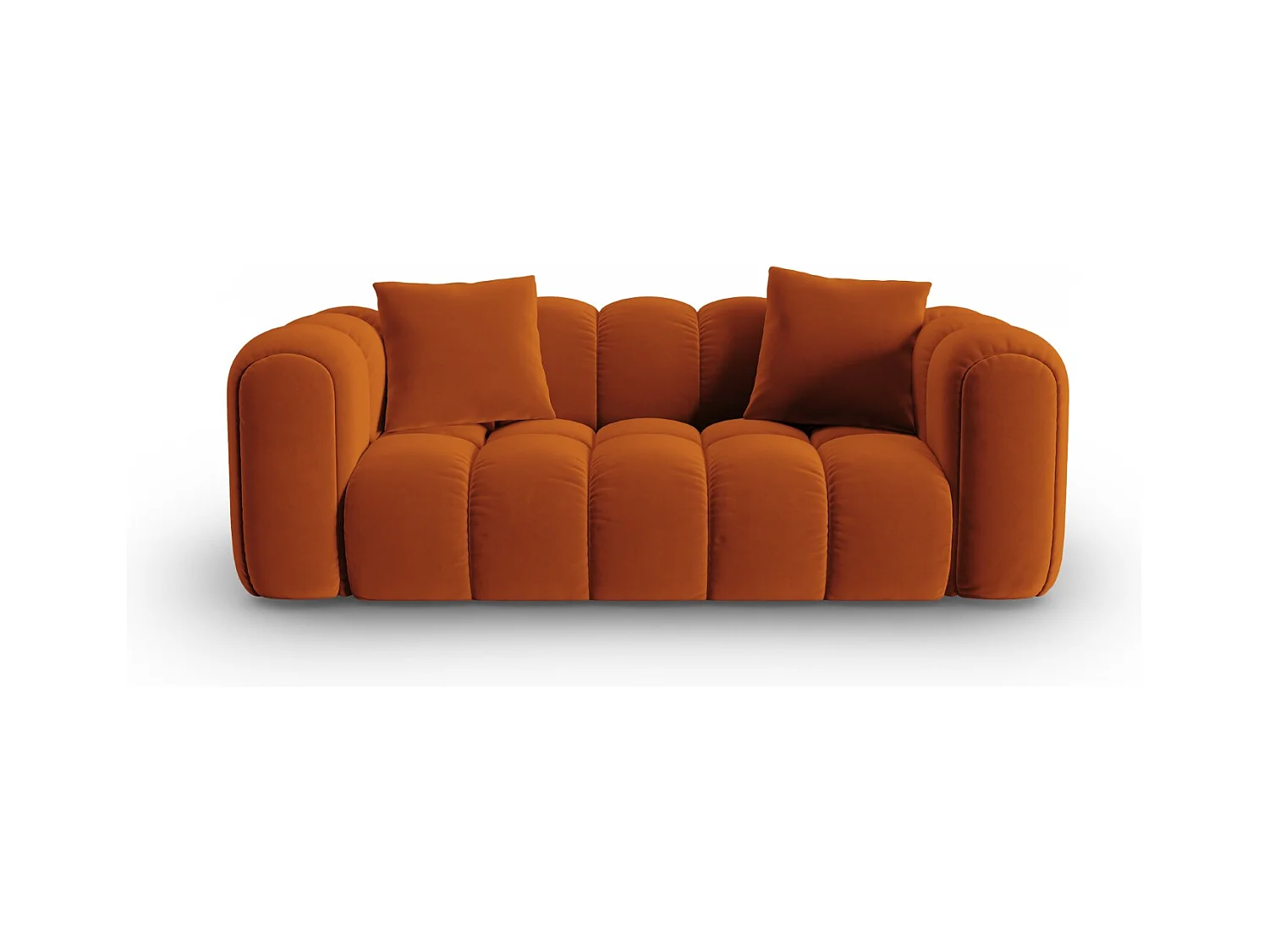 CXL by Christian Lacroix - Canapé "Clotilde" 2 places en velours terracotta - 208x94x70cm