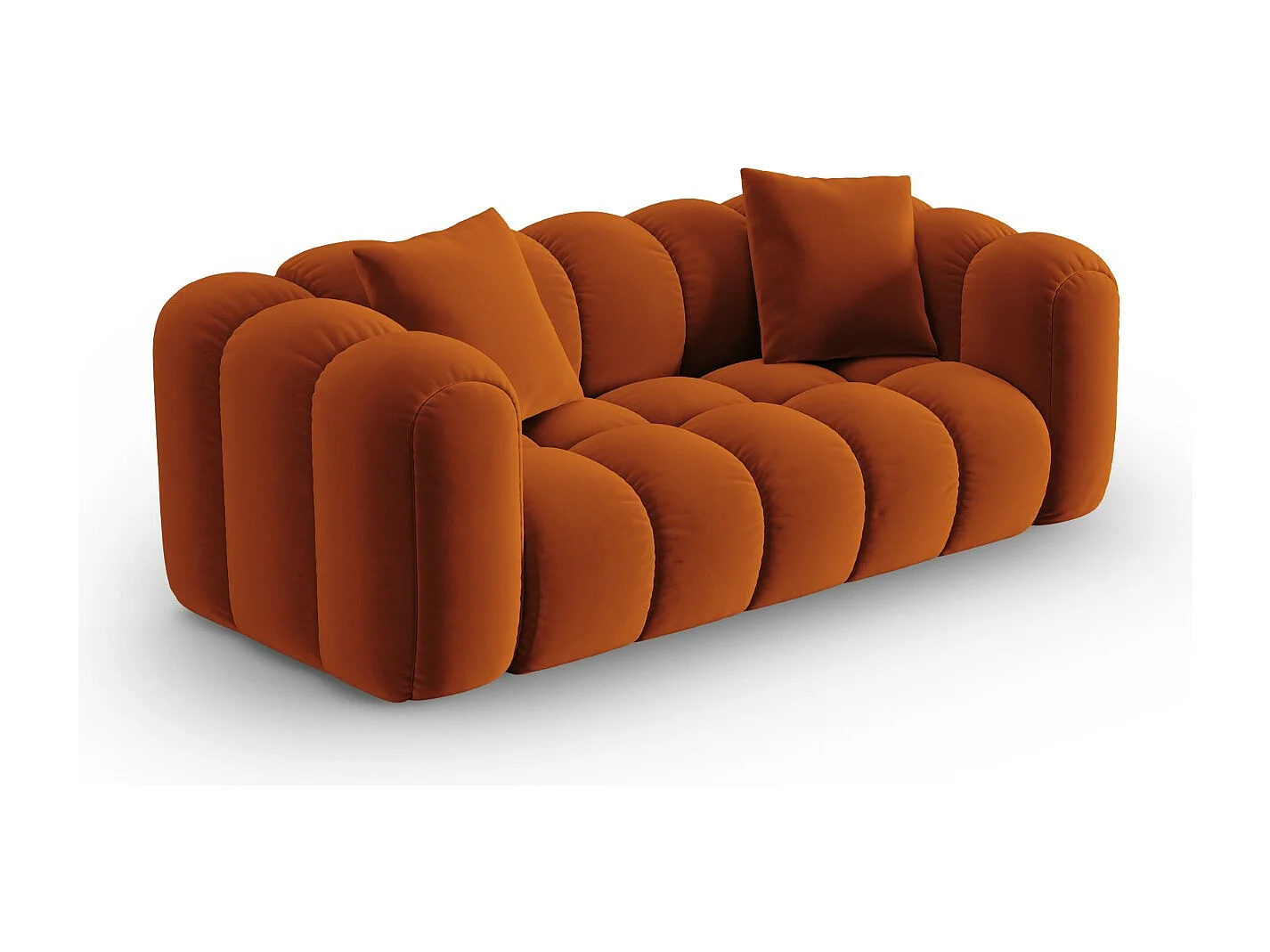 CXL by Christian Lacroix - Bank "Clotilde" 2 zitplaatsen, Flueel, Terracotta - 208x94x70cm