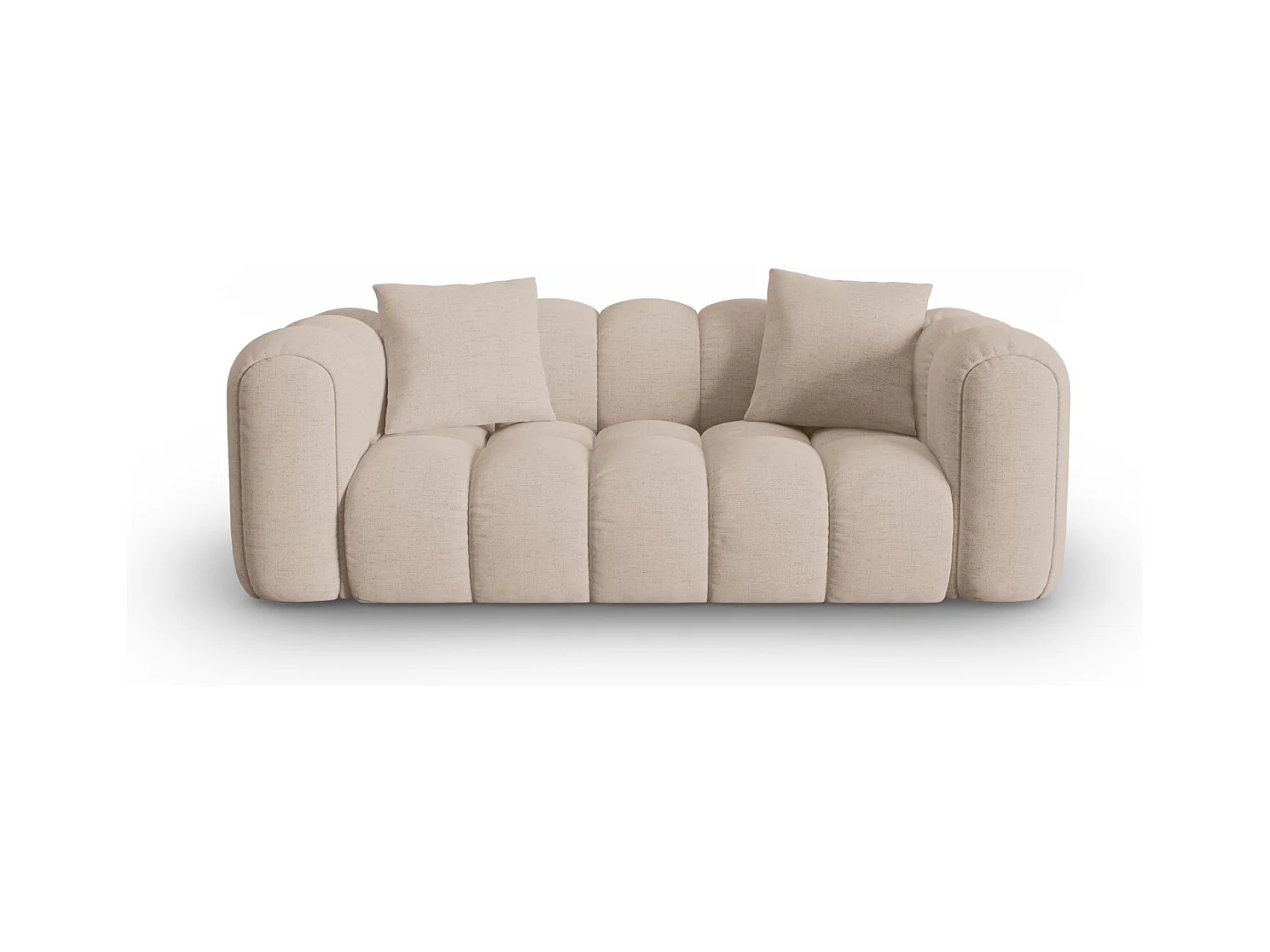 CXL by Christian Lacroix - Canapé "Clotilde" 2 places en tissu structurel cappuccino - 208x94x70cm