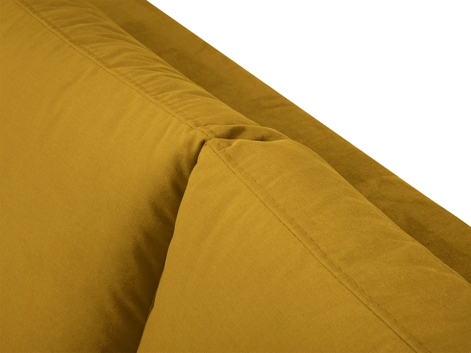 Cosmopolitan Design - Sofá esquinero derecho "Hastings" 5 plazas de terciopelo amarillo - 301x216x75cm