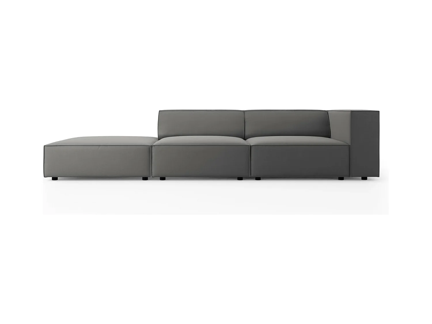 Cosmopolitan Design - Canapé gauche "Arendal" 4 places en velours ciment - 262x102x70cm