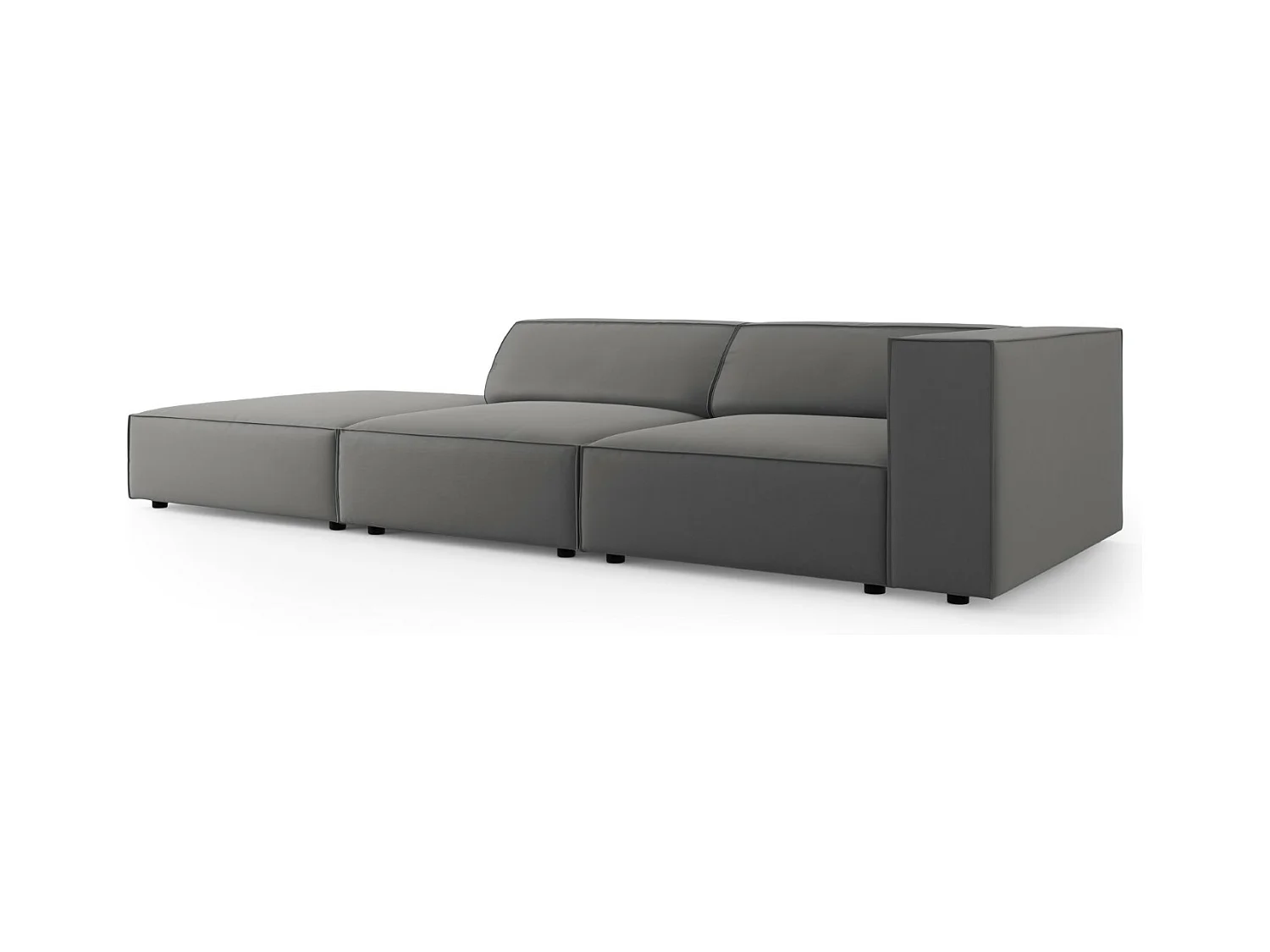 Cosmopolitan Design - Canapé gauche "Arendal" 4 places en velours ciment - 262x102x70cm