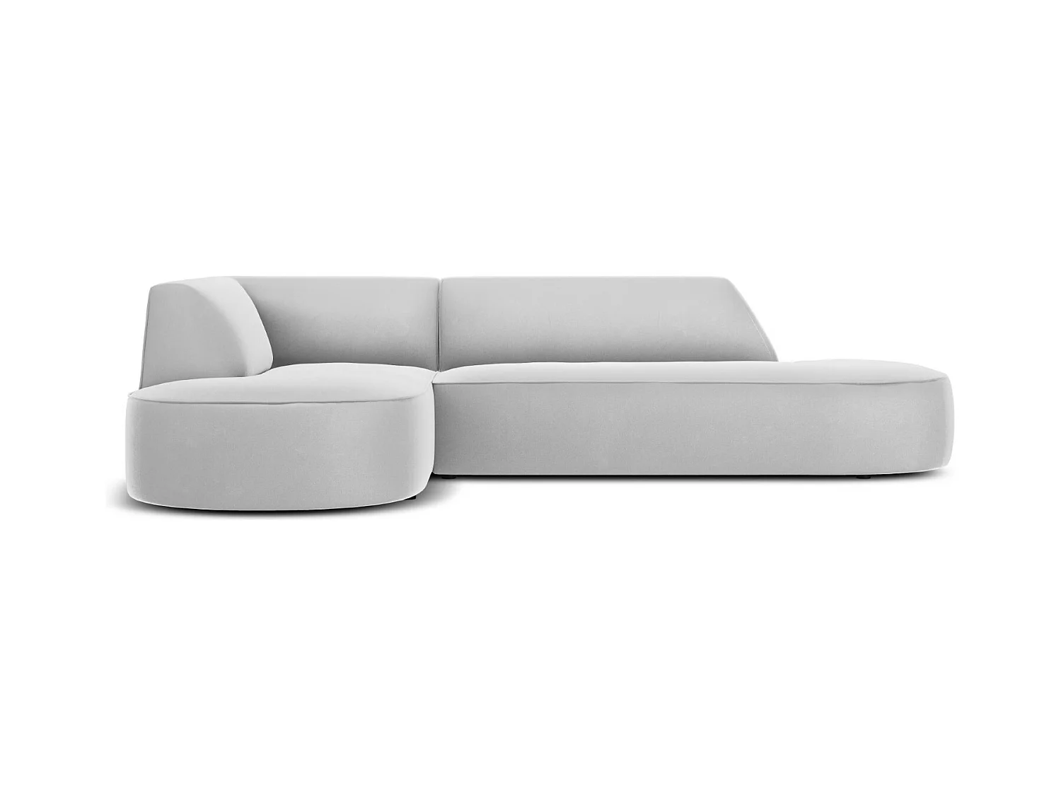 CXL by Christian Lacroix - Linker hoekbank "Charles" 4 zitplaatsen, Flueel, Lichtgrijs - 273x180x69cm