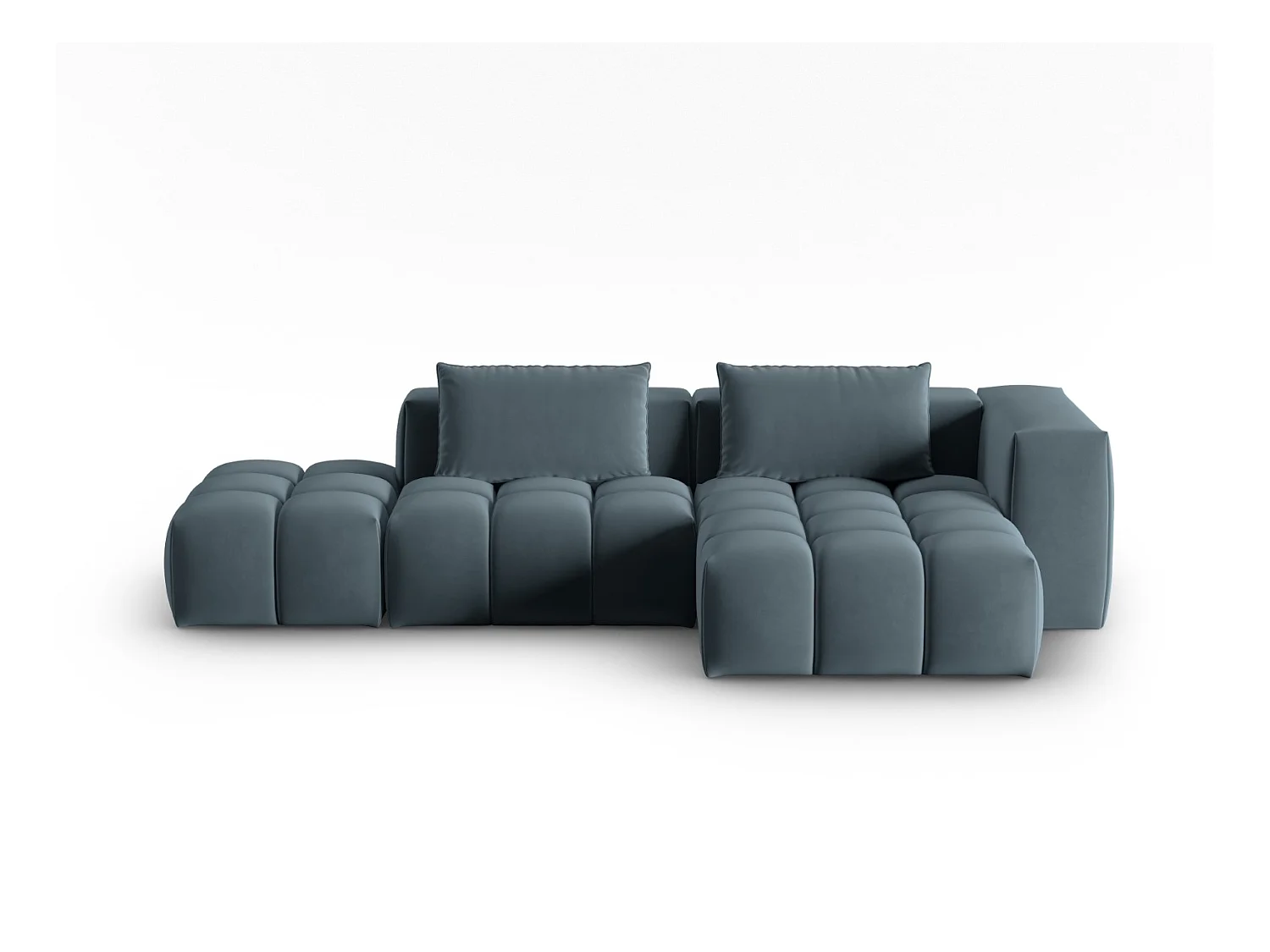 CXL by Christian Lacroix - Modulaire hoekbank rechts "Lorella" 4 zitplaatsen, Flueel, Pastelblauw - 265x145x70cm